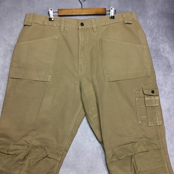 Blaklader Mens Cargo Work Pants size 42x32 Brown Thick‎ Canvas Pockets Trades - Picture 3 of 16